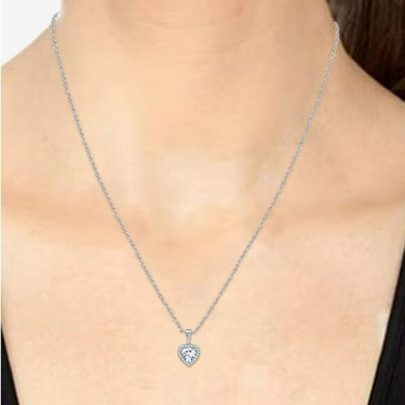 NWT White Sapphire Earrings Necklace Sterling Silver Gift Set $124 MSRP - Picture 11 of 11